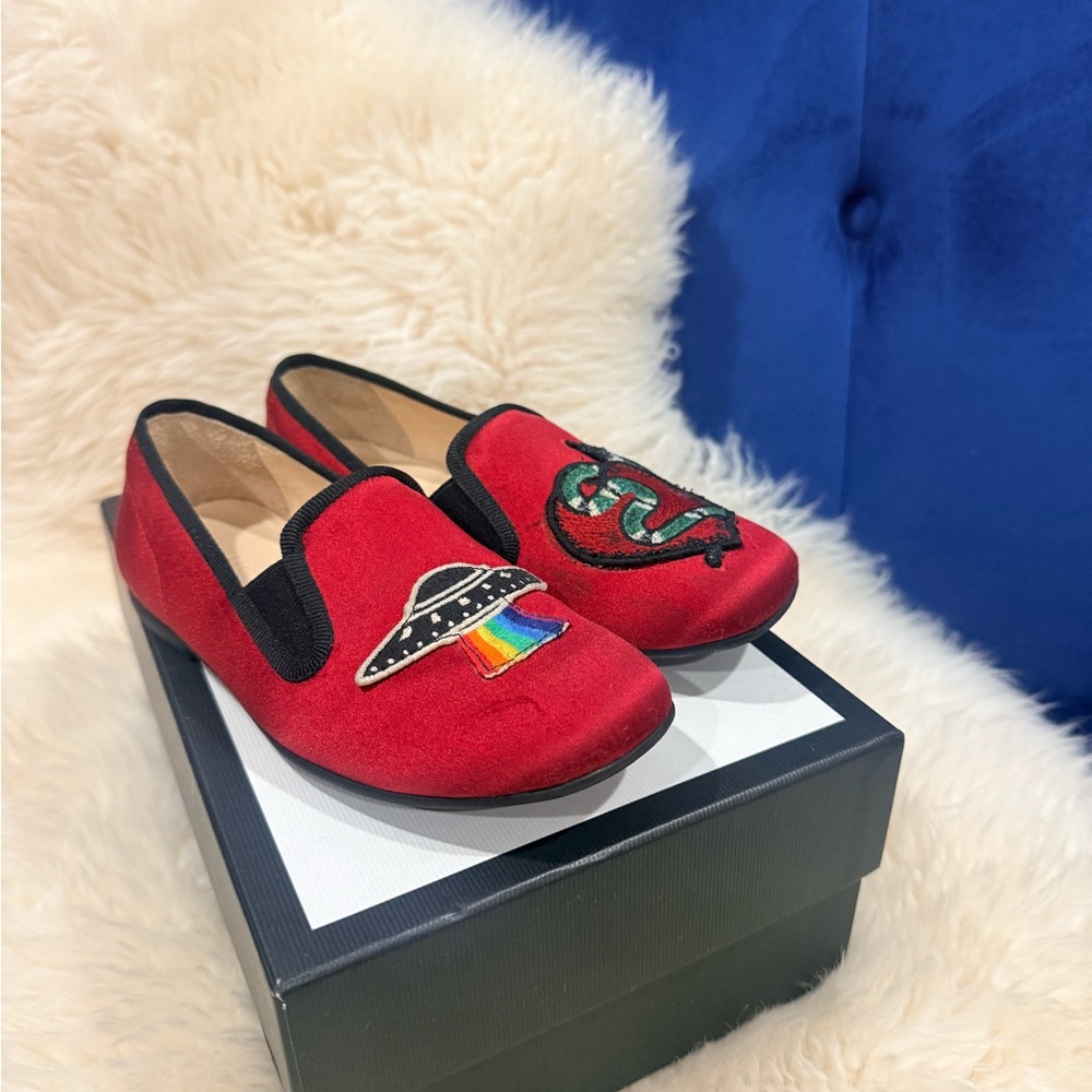 Gucci Red Slip-On Loafers for kids